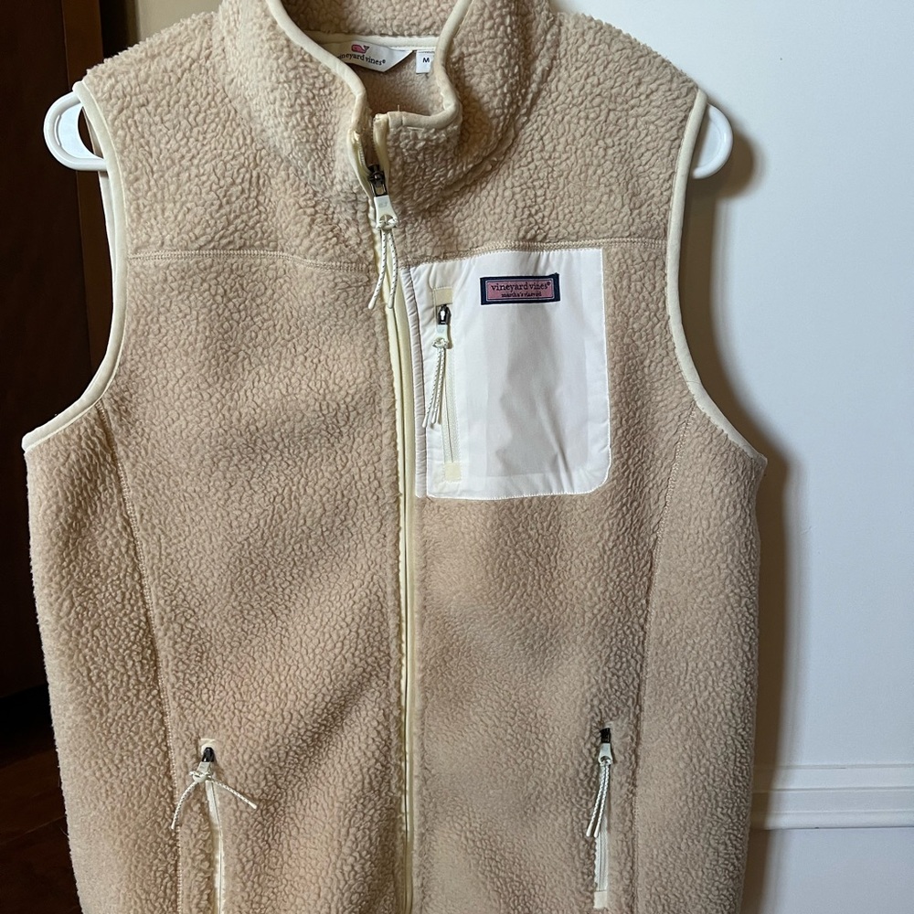 Vineyard Vines Cream Fleece Vest